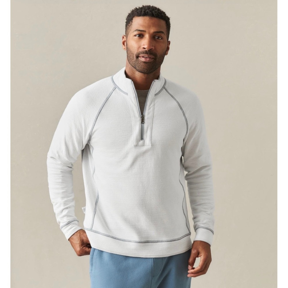 NWOT American Giant Men Reversible 1/2 Zip Sweatshirt XL Gray Lightweight